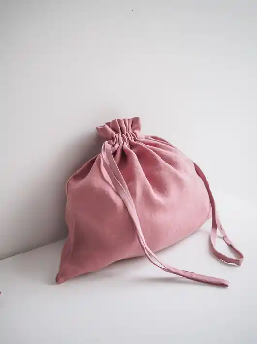 Lniany woreczek DUSTY PINK Zniżka