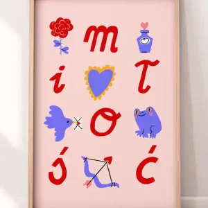 Plakat o Miłości - różowy Szybka dostawa
