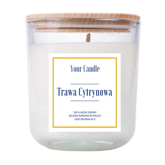 ŚWIECA SOJOWA TRAWA CYTRYNOWA 210 ml - YOUR CANDLE Nowy