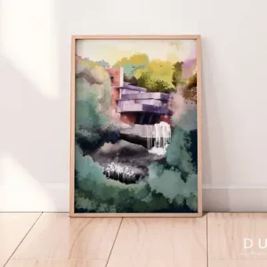 "Fallingwater" Plakat Ilustracja Taniej