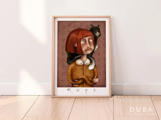 "Fochy kota" Plakat Ilustracja Dostępne od ręki