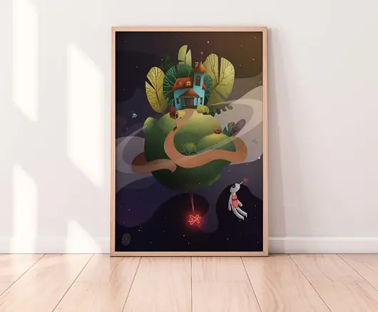 "Space" Plakat Ilustracja Premium