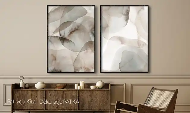 Taniej Abstrakcja Pastelowa- KOMPLET GRAFIK - 2 SZTUKI
