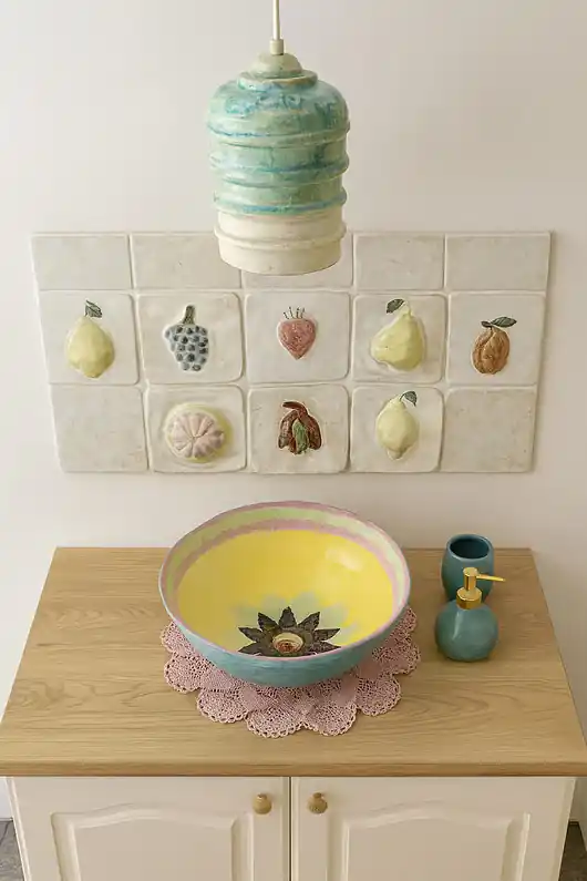 Umywalka Folkowa, umywalka nablatowa, umywalka ceramiczna, wolnostojąca Premium