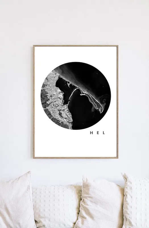 Półwysep HELSKI mapa plakat grafika Dodaj do koszyka