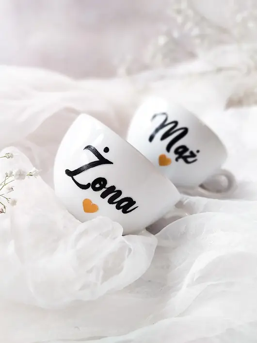 Ślubne filiżanki Mąż & Żona Honeymoon 280 ml Ostatnie sztuki