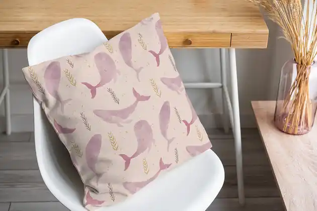 Darmowy zwrot Poduszka dekoracyjna - Pink Whales