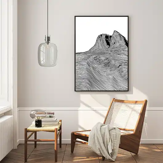 Wysoka jakość Lofoty / Góry / Norwegia / Grafika
