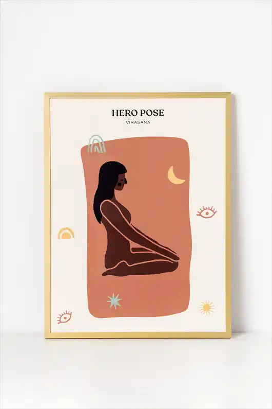 Plakat Joga Hero Pose Łatwy zwrot