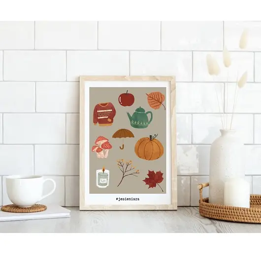 Ostatnie sztuki PLAKAT jesienny grafika ilustracja jesieniara