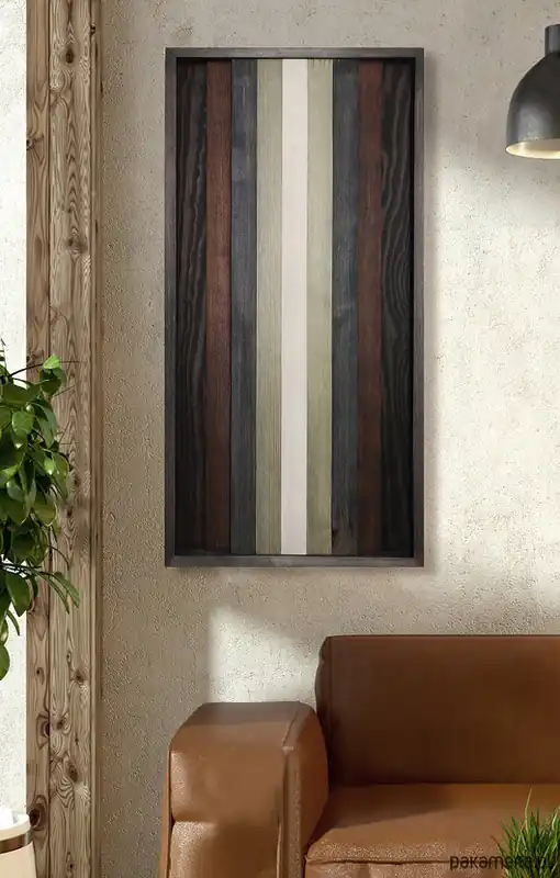 Drewniany obraz 3D. Geometryczna mozaika drewniana. Dodaj do koszyka