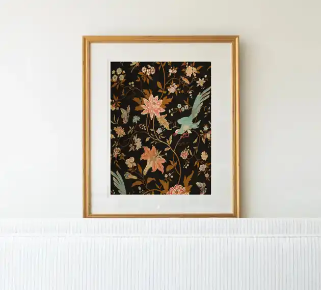 PLAKAT vintage Kwiaty grafika chińska Super okazja