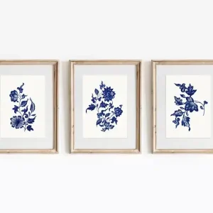 Bestseller ZESTAW PLAKATÓW chinoiserie kwiaty