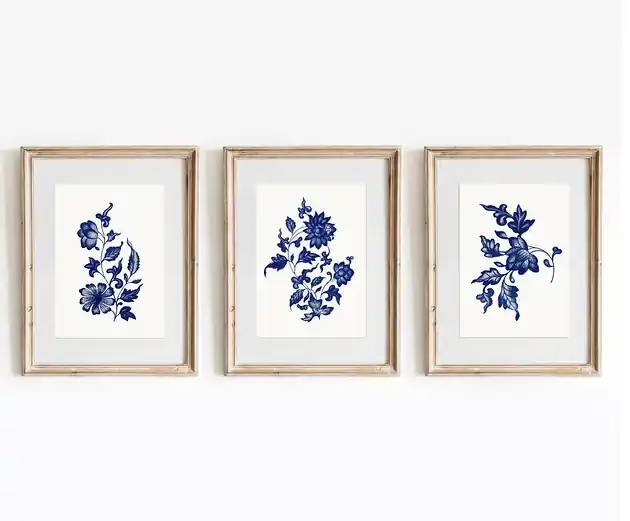 Bestseller ZESTAW PLAKATÓW chinoiserie kwiaty