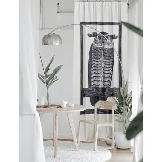 Oferta czasowa Zasłony artystyczne zaciemniające 2 szt Sowy