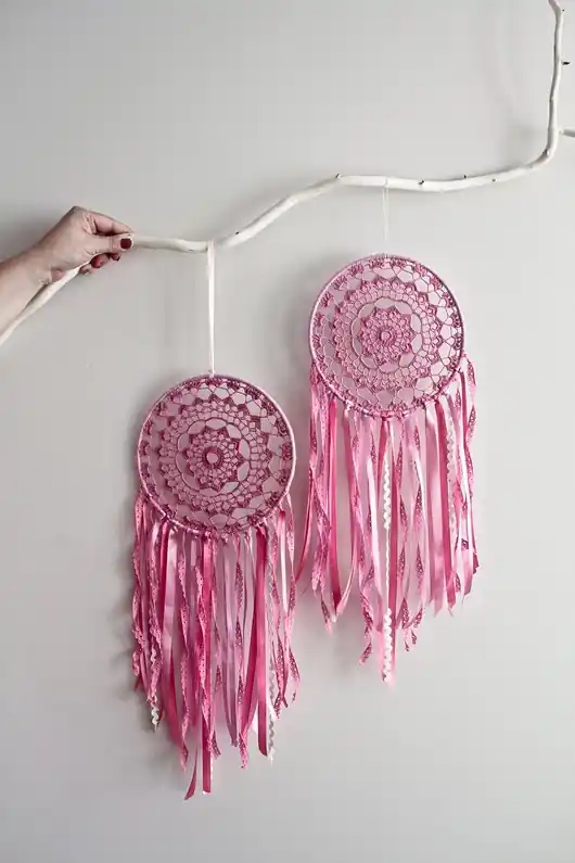 Małe różowe łapaczy snów Dream catcher Łatwy zwrot