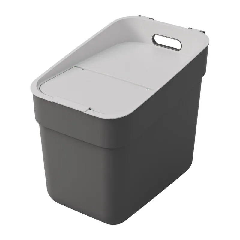 Dostępne od ręki Ciemnoszary kosz na śmieci do segregacji odpadów z plastiku z recyklingu 20 l Ready To Collect – Curver Bonami