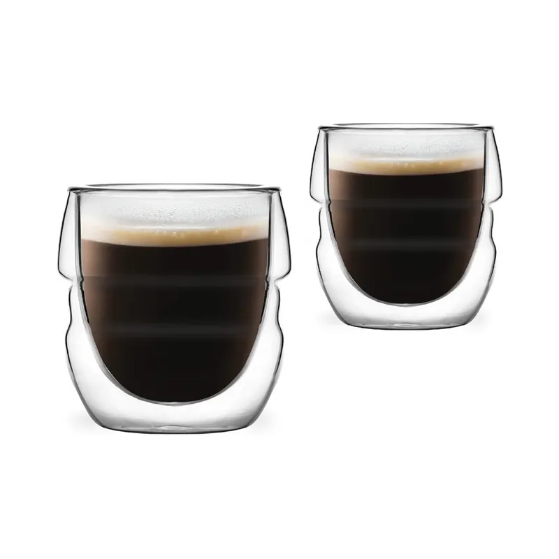 Łatwy zwrot Szklane filiżanki na espresso/z podwójną ścianką zestaw 2 szt. 70 ml Sferico – Vialli Design Bonami