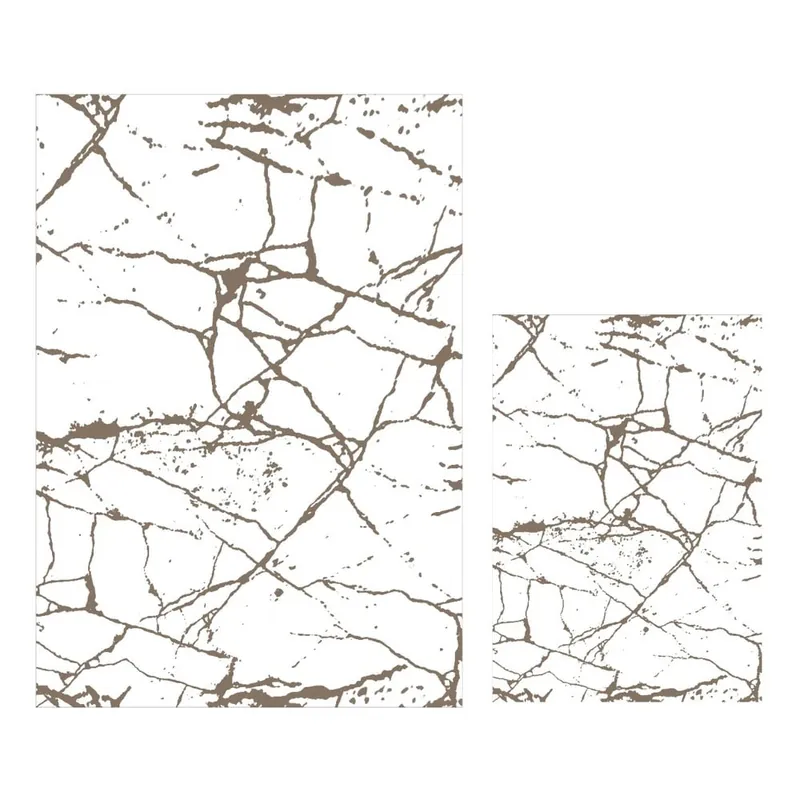 Białe/brązowe dywaniki łazienkowe zestaw 2 szt. 60x100 cm Cracks – Mila Home Bonami Wyprzedaż
