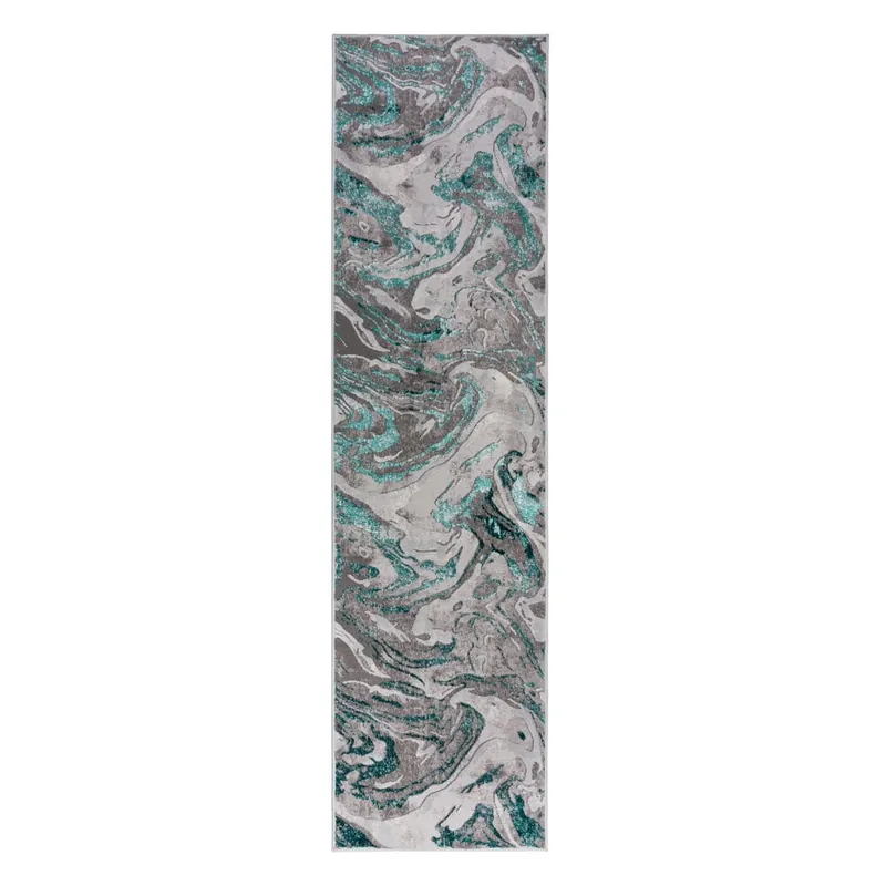 Szaro-turkusowy chodnik 80x300 cm Marbled – Flair Rugs Bonami Hit cenowy