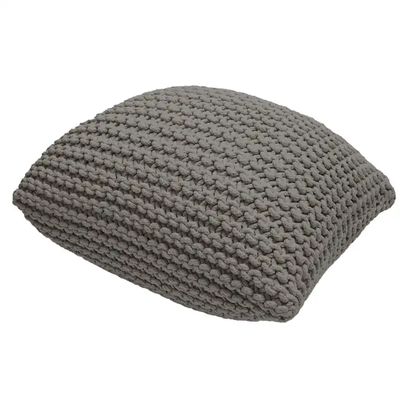 Dodaj do koszyka Szary puf w kształcie poduszki Bonami Essentials Knit Bonami