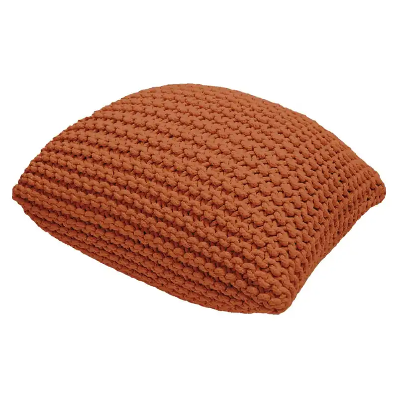 Ceglasty puf w kształcie poduszki Bonami Essentials Knit Bonami Zniżka
