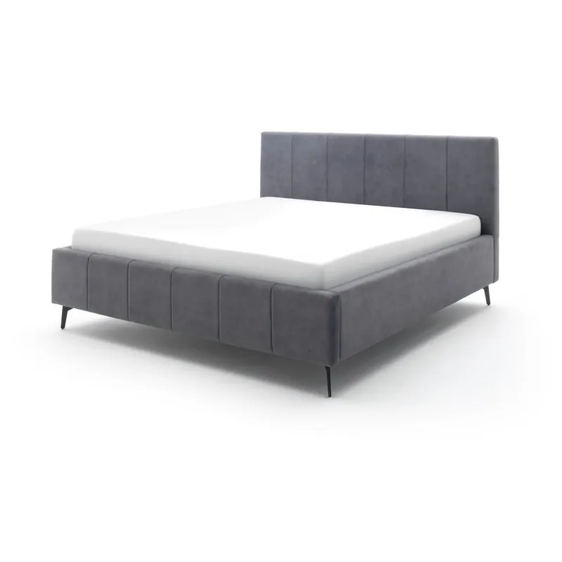 Obniżka ceny Antracytowe tapicerowane łóżko dwuosobowe ze schowkiem ze stelażem 180x200 cm Lizzano – Meise Möbel Bonami