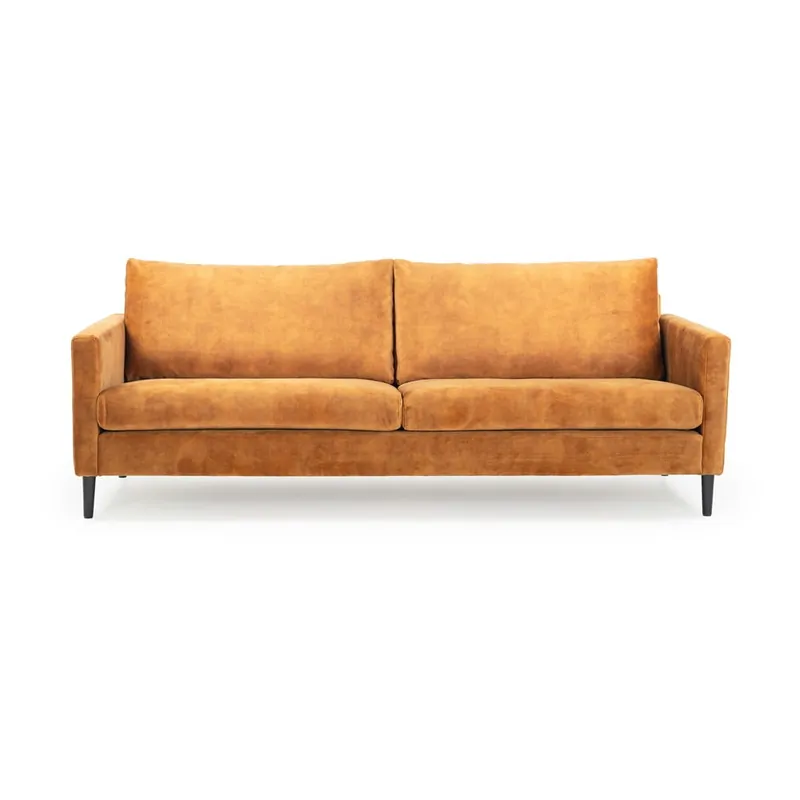 Nowy Żółta sofa z aksamitnym obiciem Scandic Adagio, szer. 220 cm Bonami