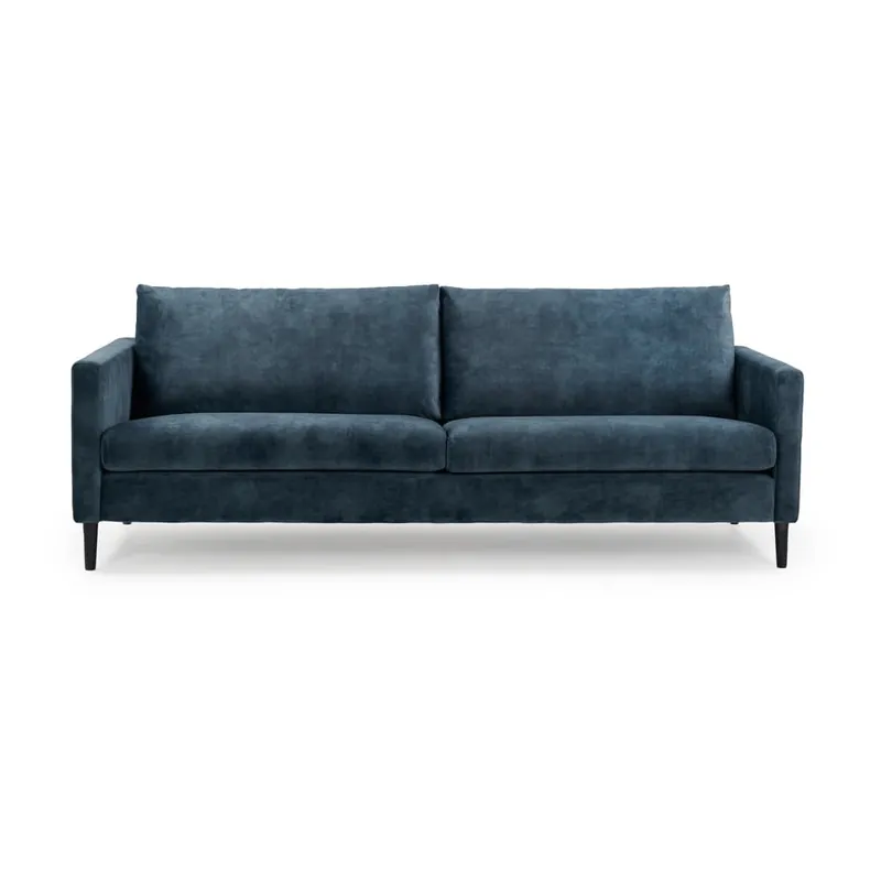 Ciemnoniebieska sofa z aksamitnym obiciem Scandic Adagio, szer. 220 cm Bonami Tylko dziś