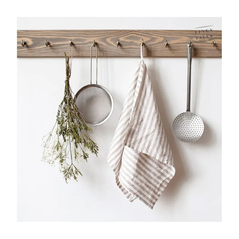Lniana ścierka 45x65 cm Natural White Stripes – Linen Tales Bonami Wyjątkowa oferta