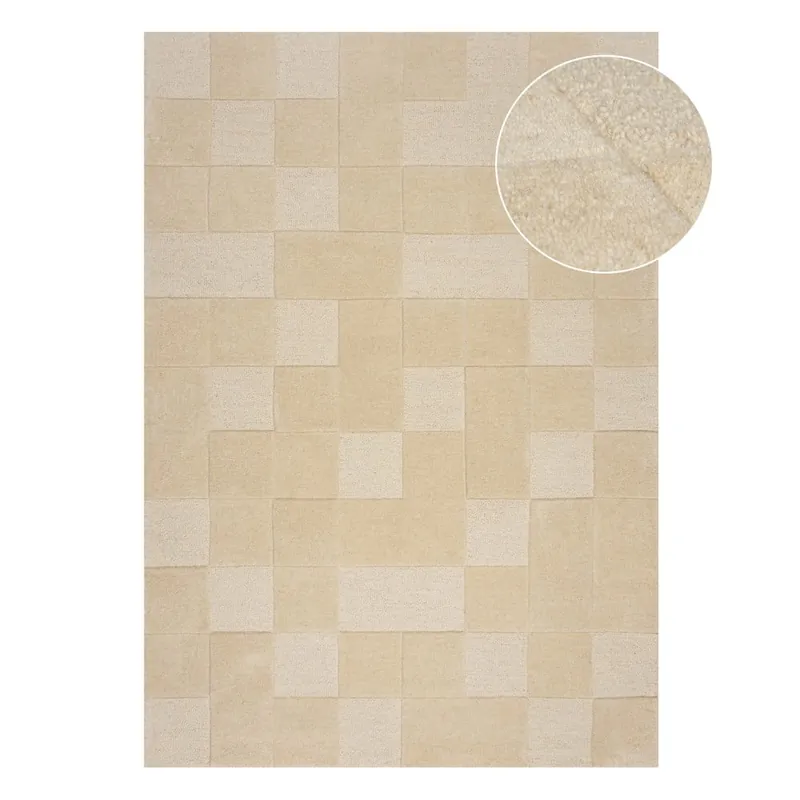 Beżowy dywan wełniany 290x200 cm Checkerboard – Flair Rugs Bonami Nowość