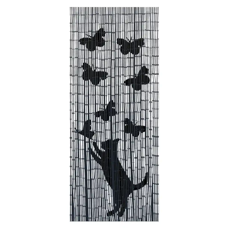 Czarno-szara bambusowa zasłona do drzwi 200x90 cm Cat and Butterfly – Maximex Bonami Hit cenowy