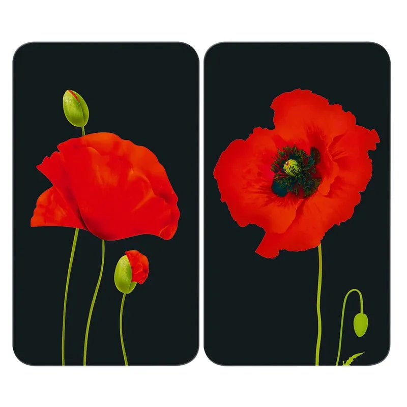 Łatwy zwrot Szklane płyty ochronne na kuchenkę zestaw 2 szt. 52x30 cm Poppy – Maximex Bonami