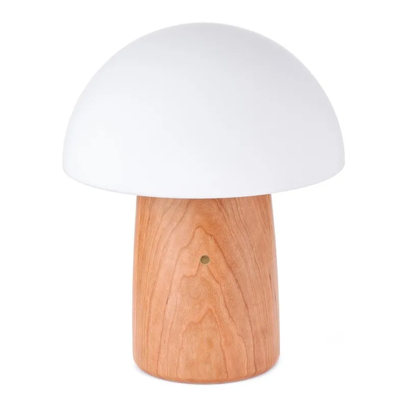 Kup online Naturalna lampa stołowa ze ściemniaczem i szklanym kloszem (wys. 32 cm) Alice – Gingko Bonami