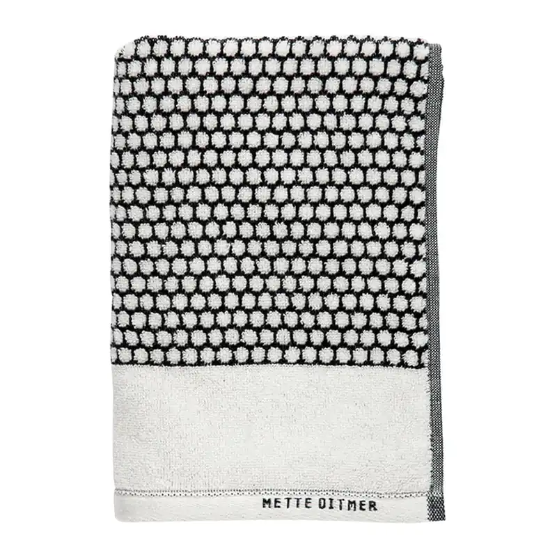 Dostępne od ręki Czarno-białe bawełniane ręczniki zestaw 2 szt. 40x60 cm Grid – Mette Ditmer Denmark Bonami