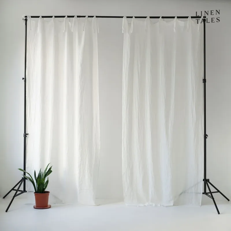 Zamów dziś Biała lniana firanka 130x300 cm White – Linen Tales Bonami