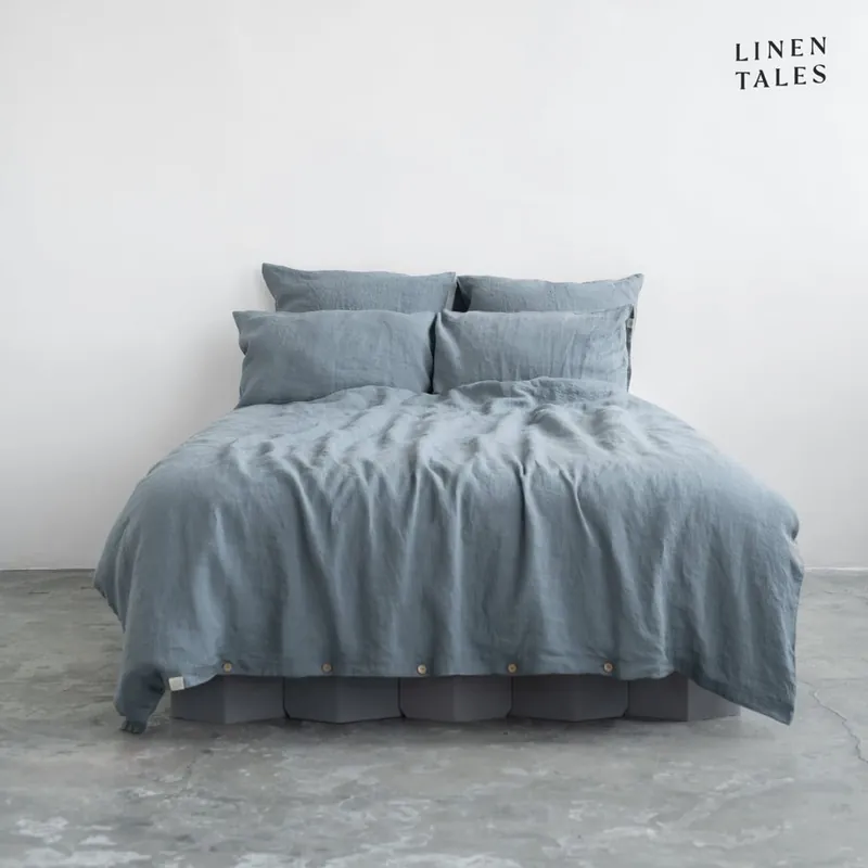 Szybka wysyłka Jasnoniebieska lniana pościel dwuosobowa 200x220 cm – Linen Tales Bonami