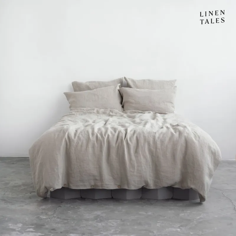 Kremowa lniana pościel dwuosobowa 200x220 cm – Linen Tales Bonami Bezpieczne zakupy