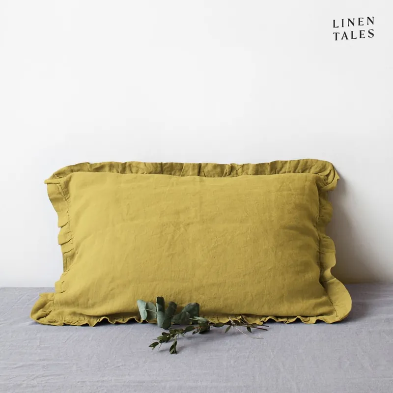Taniej Lniana poszewka na poduszkę 40x60 cm Lemon Curry – Linen Tales Bonami