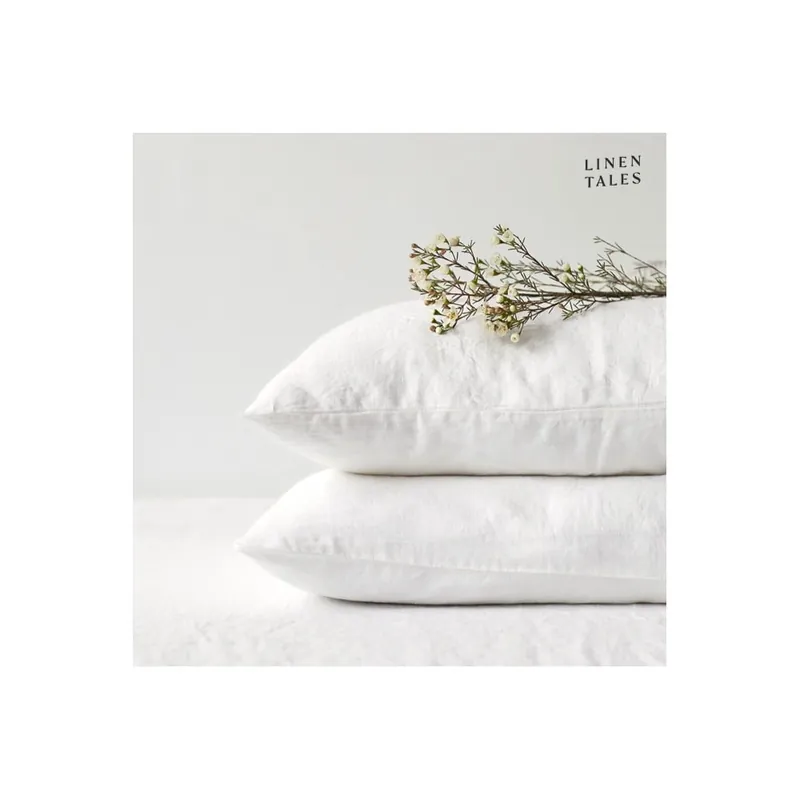 Lniana poszewka na poduszkę 80x80 cm White – Linen Tales Bonami Bezpieczne zakupy