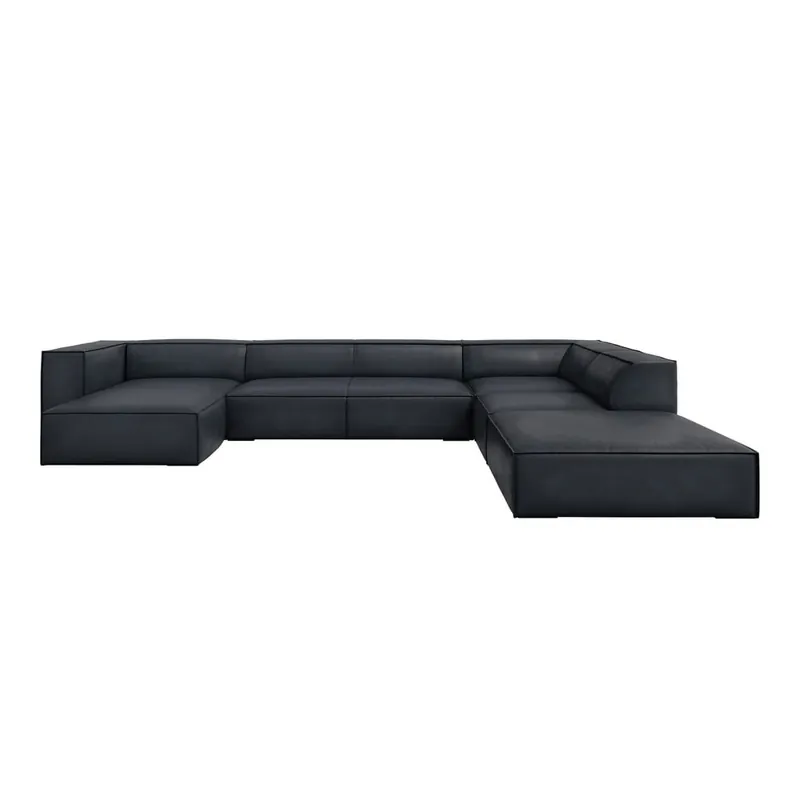 Ciemnoniebieski skórzany narożnik (prawostronny) Madame – Windsor & Co Sofas Bonami Okazja