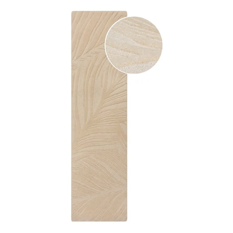 Beżowy wełniany chodnik 60x230 cm Lino Leaf – Flair Rugs Bonami Ekspresowa dostawa