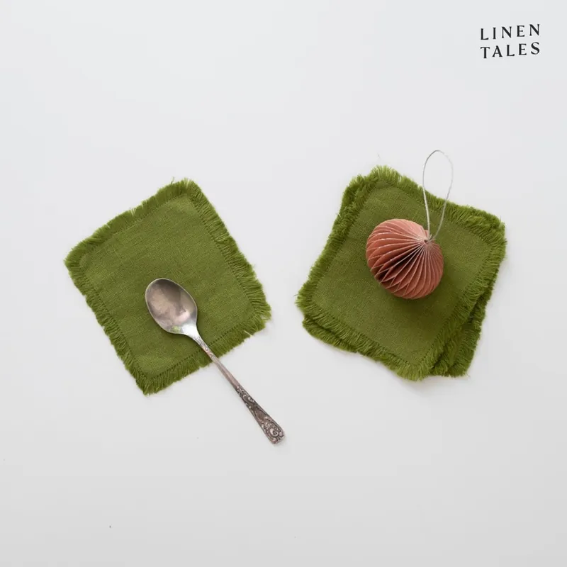 Zielone podkładki zestaw 4 szt. – Linen Tales Bonami Super okazja