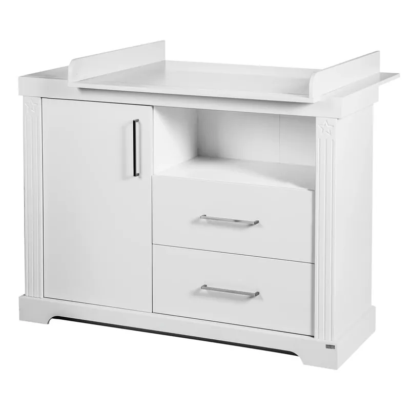 Biała niska komoda dziecięca z przewijakiem 120x98 cm Maxi – Roba Bonami Hit sprzedaży