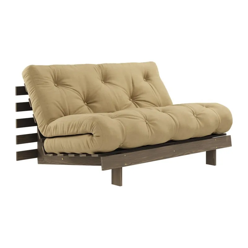 Musztardowobeżowa rozkładana sofa 140 cm Roots – Karup Design Bonami Bezpieczna płatność