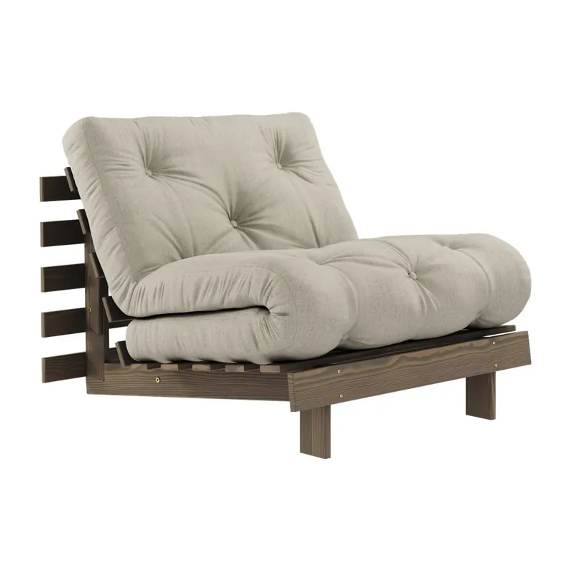 Hit sprzedaży Szarobeżowy rozkładany lniany fotel Roots Carob – Karup Design Bonami