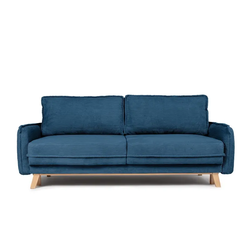 Niebieska sztruksowa rozkładana sofa 218 cm Tori – Bonami Selection Bonami Tani