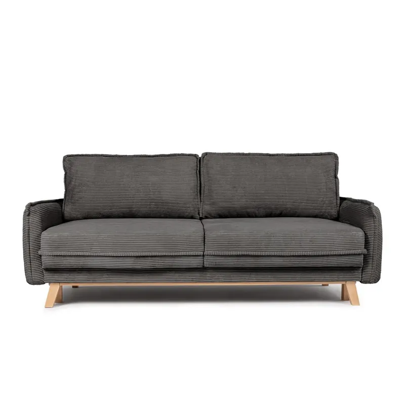 Dostępne od ręki Szara sztruksowa rozkładana sofa 218 cm Tori – Bonami Selection Bonami