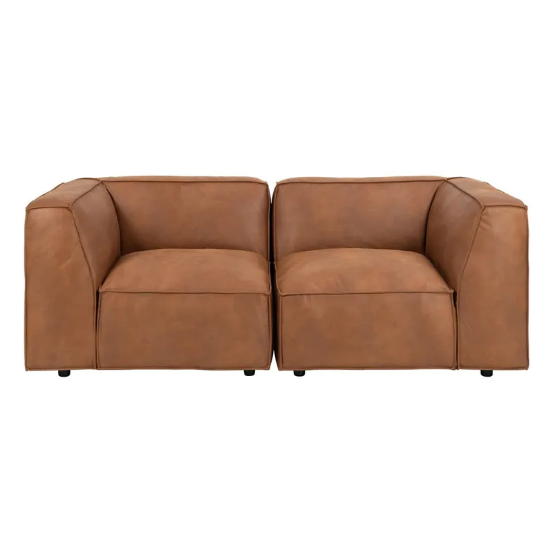 Darmowy zwrot Koniakowa sofa z imitacji skóry 208 cm Fairfield Kentucky – Bonami Selection Bonami