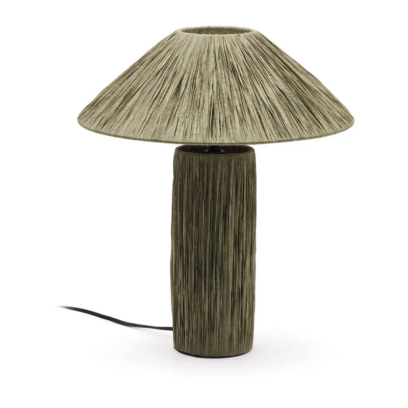 Lampa stołowa z rafii w kolorze khaki (wysokość 41 cm) Samse – Kave Home Bonami Oferta